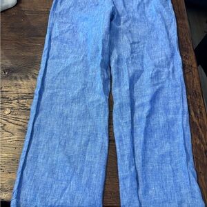 Talbots Light Blue Linen Trousers PS